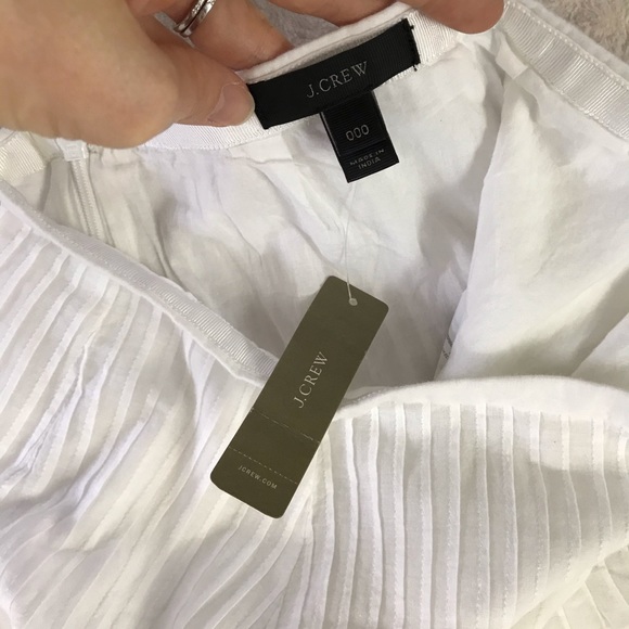 J. Crew Eyelet Floral Skirt Size 000 White Pleats - Picture 3 of 7